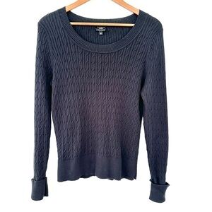 Talbots cable knit sweater  with scoop neckline and long sleeves, 💯 Pima cotton